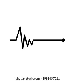 Vector Illustration Heart pulse monitor with signal. Heart beat. Icon ekg. Isolated on blank background. Editable and changeable color.