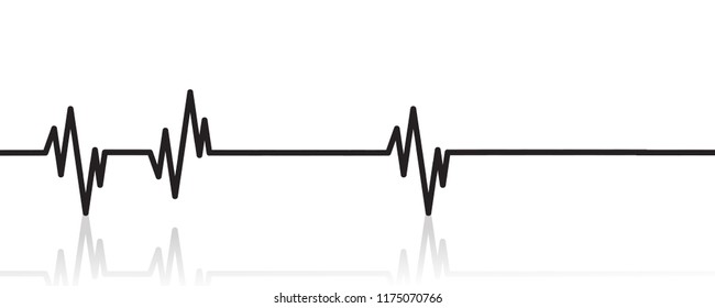 Vector illustration of heart pulse on a white background.