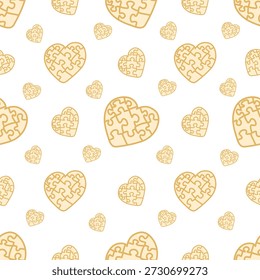 Ilustración vectorial de un rompecabezas de corazón. Diseñado para la impresión, decoración, vacaciones, Web