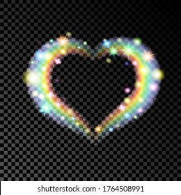 Vector illustration heart rainbow glow festive mood