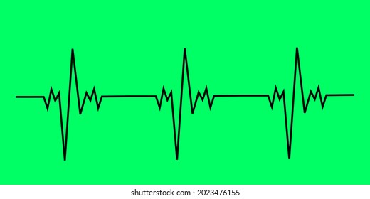 ilustración vectorial de la imagen gráfica de frecuencia cardíaca sobre fondo verde