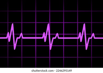Vector illustration of heart rate and pulse graph