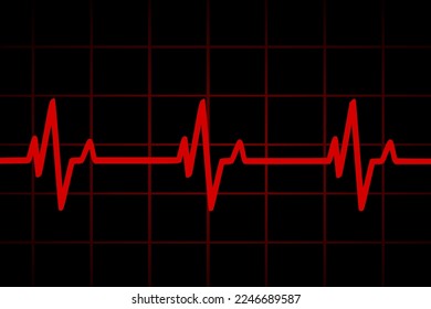 Vector illustration of heart rate and pulse graph
