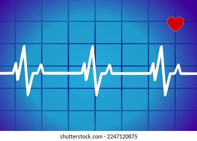 Vector illustration of heart rate and pulse graph