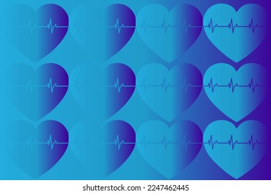 Ilustración vectorial de la frecuencia cardíaca y del pulso