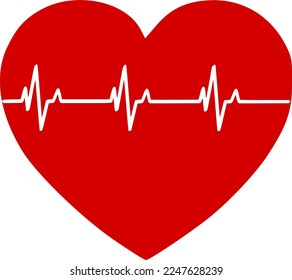 Vector illustration of heart rate and pulse graph