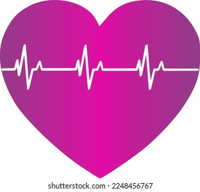 Vector illustration of heart rate and pulse graph