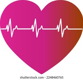 Vector illustration of heart rate and pulse graph