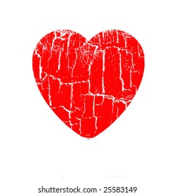 vector illustration heart in rift