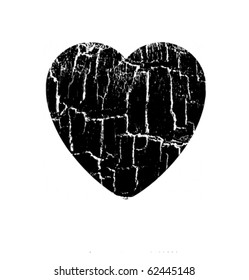 vector illustration heart in rift