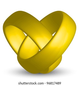 Vector illustration of heart from rings