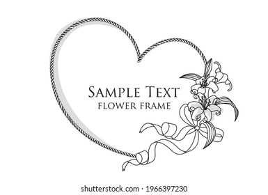 Vector illustration of heart rope frame