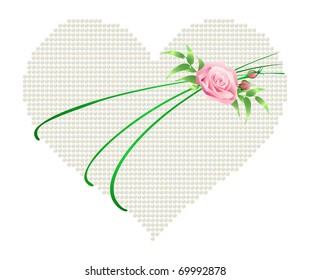 Vector illustration of a heart with a rose