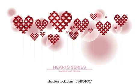 Vector illustration heart series designed with wave pattern combined in heart shape balloon