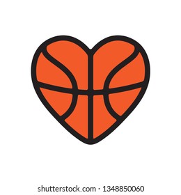 Vector illustration of heart shape basketball