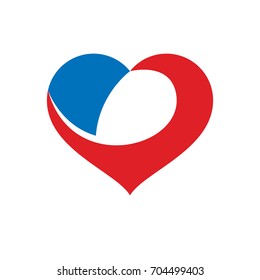 Vector illustration of heart shape. Cardiovascular system diseases prevention conceptual logo for use in pharmacy.