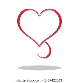 Vector illustration of heart shape and infinity symbol. Hematology theme, medical treatment design. Cardiology medical care vector emblem for use in pharmacy. 