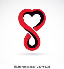 Vector illustration of heart shape isolated on white. Hematology theme, medical treatment design for use in pharmacy business.