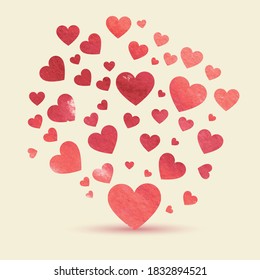Vector illustration. Heart vector shape love icon.heart set isolated abstract graphic collection symbol.