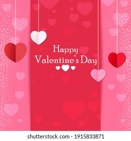 vector illustration of heart shape love and romance background for Happy Valentine's Day greetings