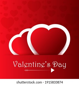 vector illustration of heart shape love and romance background for Happy Valentine's Day greetings