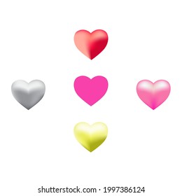 vector illustration of heart shape, love shape illustration, love design in gold color
