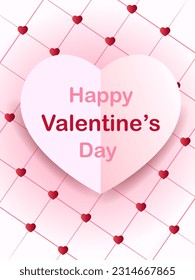 ilustración vectorial del amor de forma cardíaca y del fondo romántico para los saludos del día de San Valentín feliz