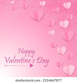 vector illustration of heart shape love and romance background for Happy Valentine's Day greetings