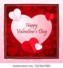 vector illustration of heart shape love and romance background for Happy Valentine's Day greetings