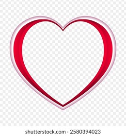 Vector illustration of heart shape photo frame on transparent background