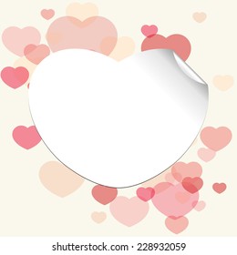 Vector illustration of heart shape with place for text 
