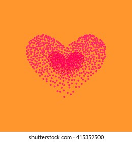 Vector illustration of heart shape with stipple effect