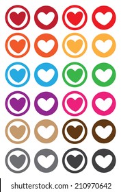 Vector Illustration Heart Shape Symbol Circle Stock Vector (Royalty ...