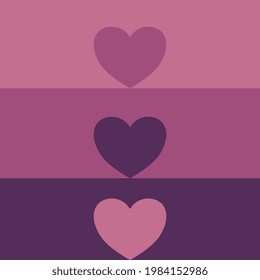 an vector illustration of heart shape in three different colour.