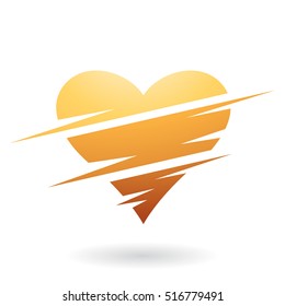 Ilustración vectorial de un icono abstracto con forma de corazón aislado en un fondo blanco