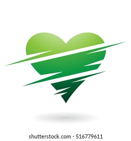 Vector Illustration of a Heart Shaped Abstract Icon isolated on a white background