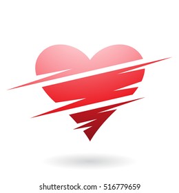 Ilustración vectorial de un icono abstracto con forma de corazón aislado en un fondo blanco