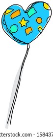 Ilustración vectorial de un globo con forma de corazón