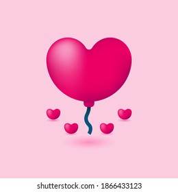 Vector illustration of heart shaped balloon, suitable for Valentine;s Day