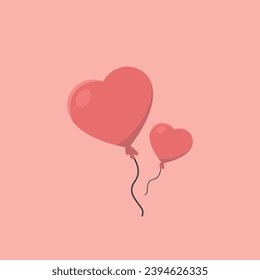 Vector illustration of heart shaped balloons. Valentine's Day. A gift for your loved one. A holiday for lovers.