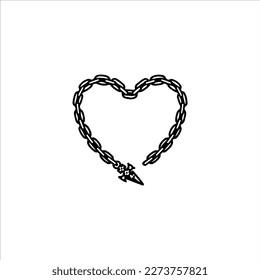 vector illustration of a heart shaped chain

