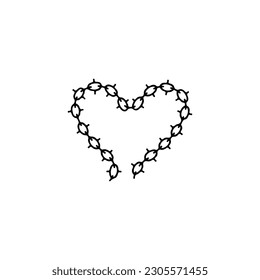 Vector illustration of heart shaped chain