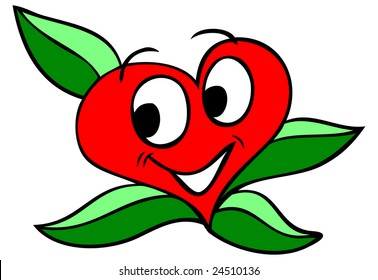 Vector illustration of a heart shaped flower.