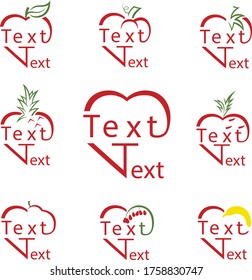 Vektorgrafik des Logos für herzförmige Früchte