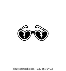 Vector illustration of heart shaped glasses