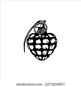 vector illustration of a heart shaped grenade