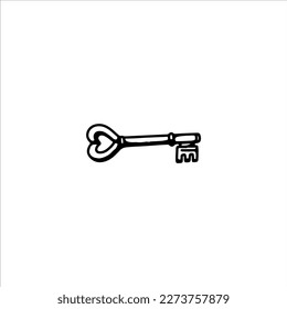  vector illustration of heart shaped key concept

