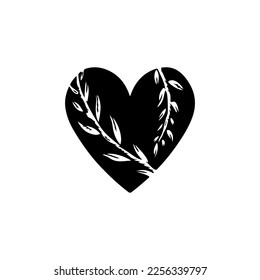 vector illustration of a heart shaped leaf