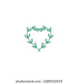 vector illustration of a heart shaped leaf