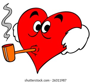 Vector illustration of an heart shaped man.